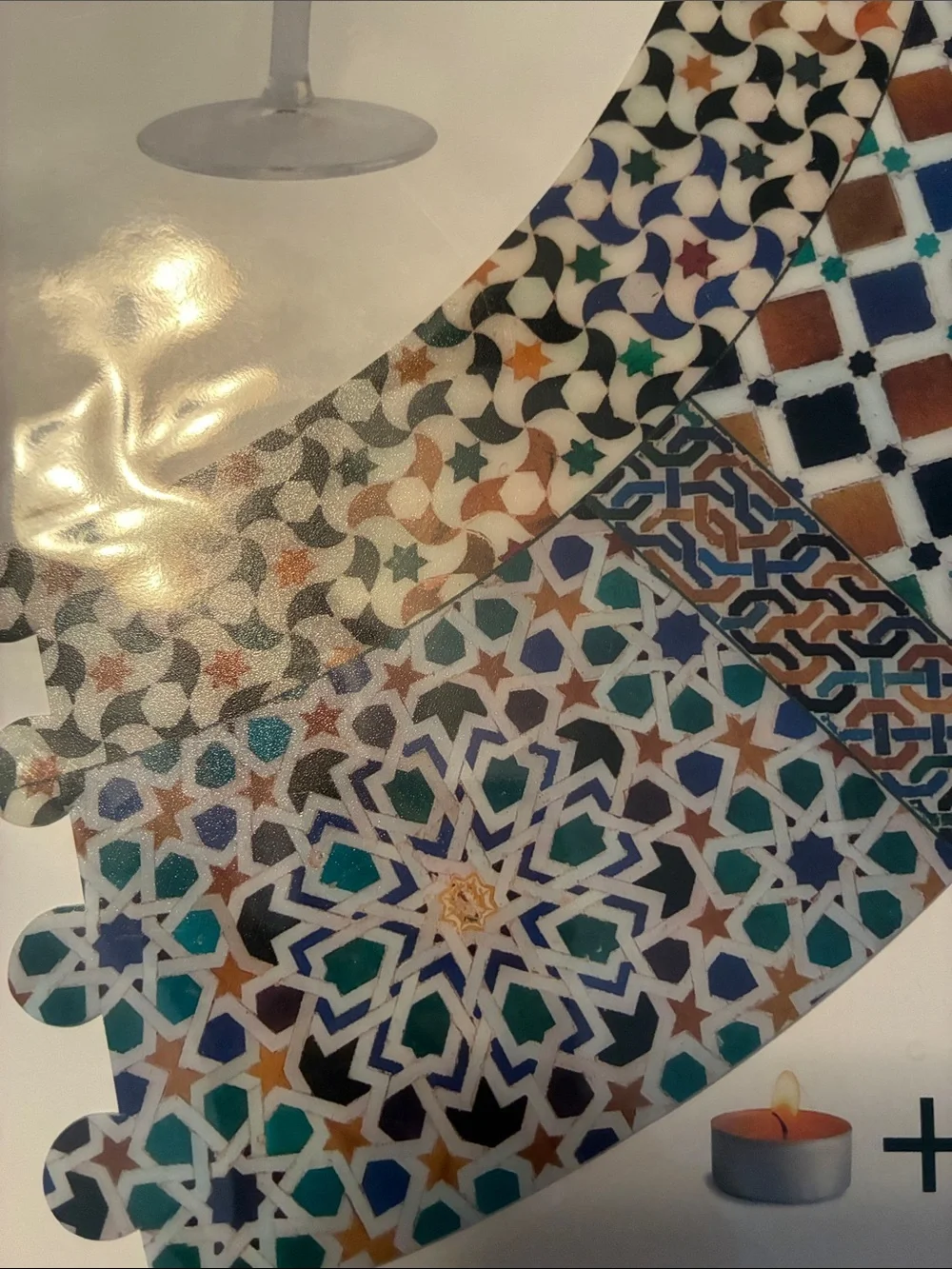 Alhambra y Generalife Mosaic Glass Candle Shade